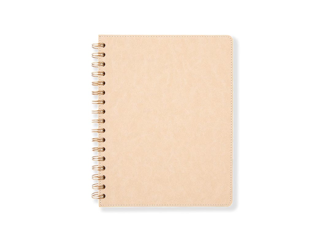 Biege Notebook Beige Softcover Spiral Notebook | Personalized Gift W/ Text or Logo ...