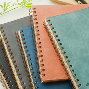 Softcover Spiral Notebook | Personalized Gift w/ Text or Logo | 7x9" or 8.5x11" | 180 & 280 pages | Multiple Paper Options | Soft PU Leather