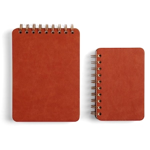 Cuaderno espiral de tapa blanda naranja personalizado / Encuadernación superior / Encuadernación lateral / Minidiario de 8,9 x 14 cm / B6 / 13,7 x 18,8 cm / Regalo personalizado / Logotipo / Cuero sintético