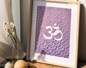 Holographic paper cut-out poster - OM [Lasercut poster, Papercut poster, Holographic poster, Om, Yoga, Spirituality]