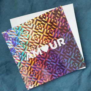 Carte en papier découpé holographique - Amour [Lasercut Card, Papercut card, Carte holographique, Amour]