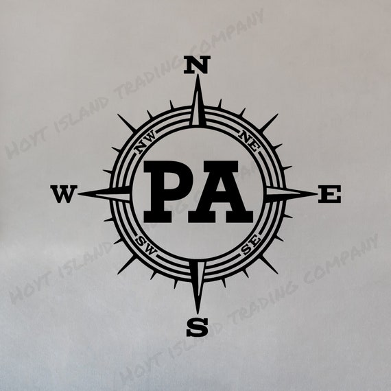 Pennsylvania Compass Decal Keystone State Decal Thirteen Etsy