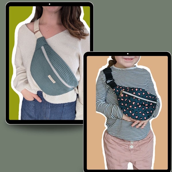 Large and Small Viral Bumbag Digital Sewing Pattern / DIY