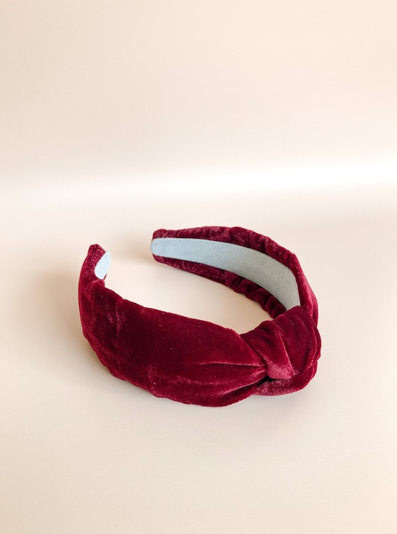 Red Burgundy Velvet Knot Headband Hairband, Gift Ideas  display picture 2