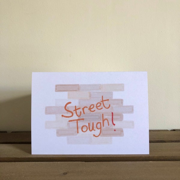 Street Tough - handlettered Taskmaster / Mike Wozniak greetings card