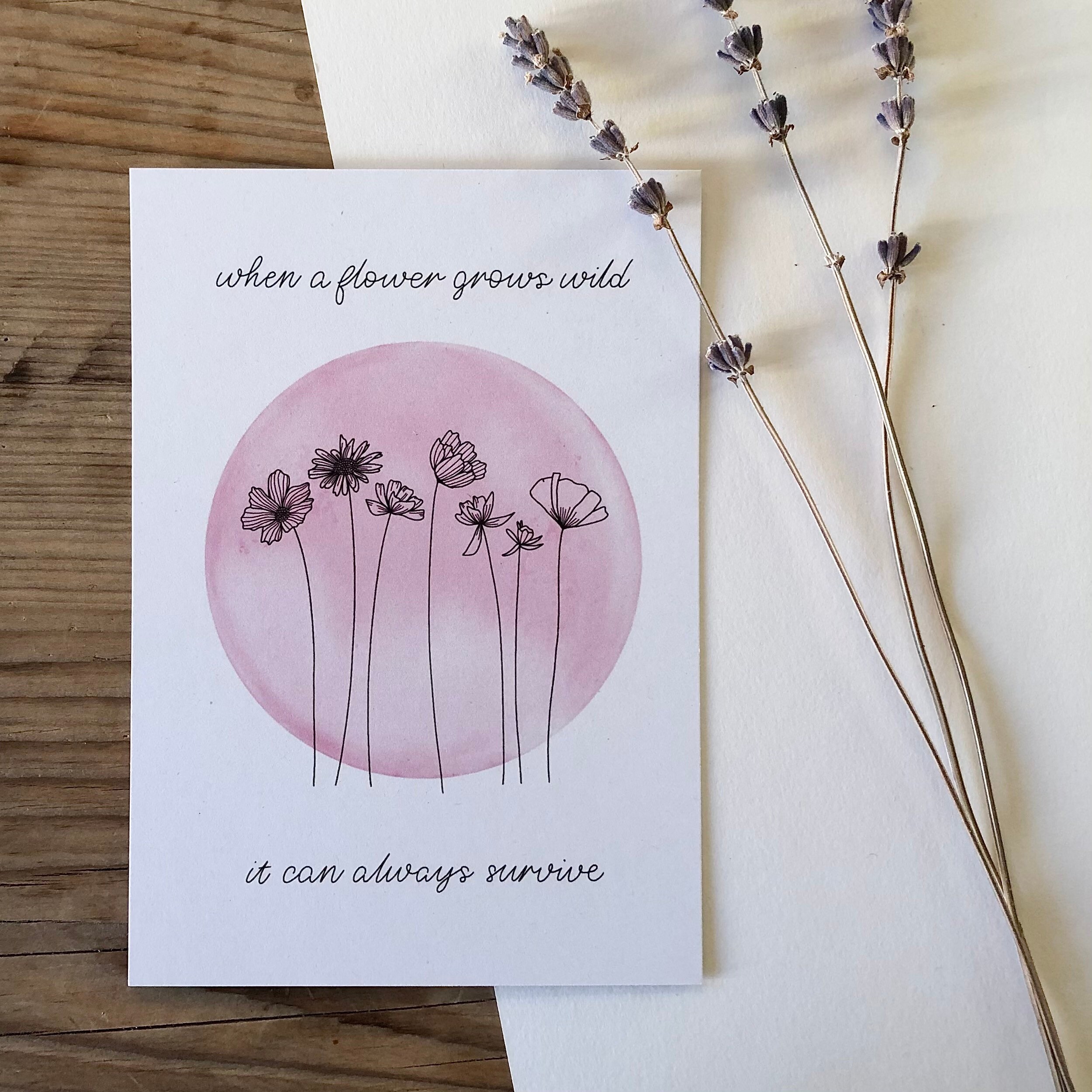 Wildflowers Handlettered Dolly Parton Song Lyric / Wildflower Meadow A6
