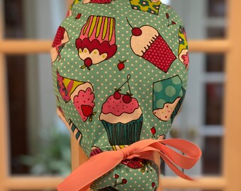 Scrub Cap Ponytail Cupcakes. Women’s Surgical Hat. NugsNScrubs