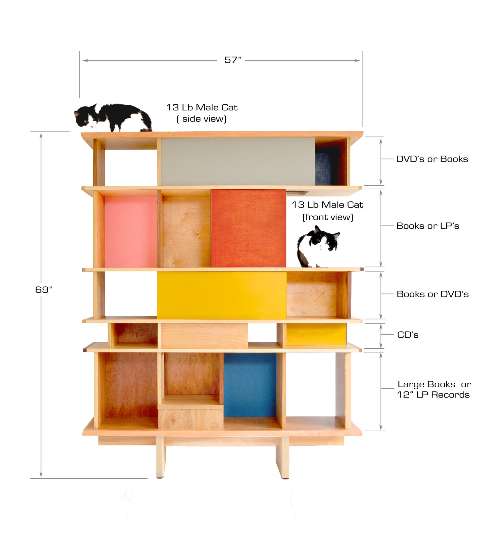 Cat Shelf Build Plans. DIY Mid Century Modern Furniture for Etsy