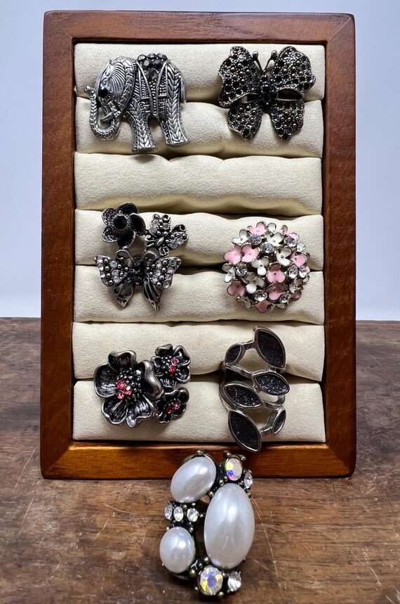 7 Adjustable Vintage Statement Rings - image 3