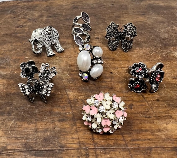7 Adjustable Vintage Statement Rings - image 1