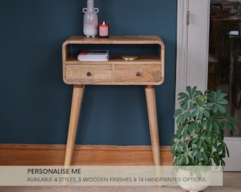 Solid Mango Wood Mini Console Table | Handmade Hallway Entryway Table