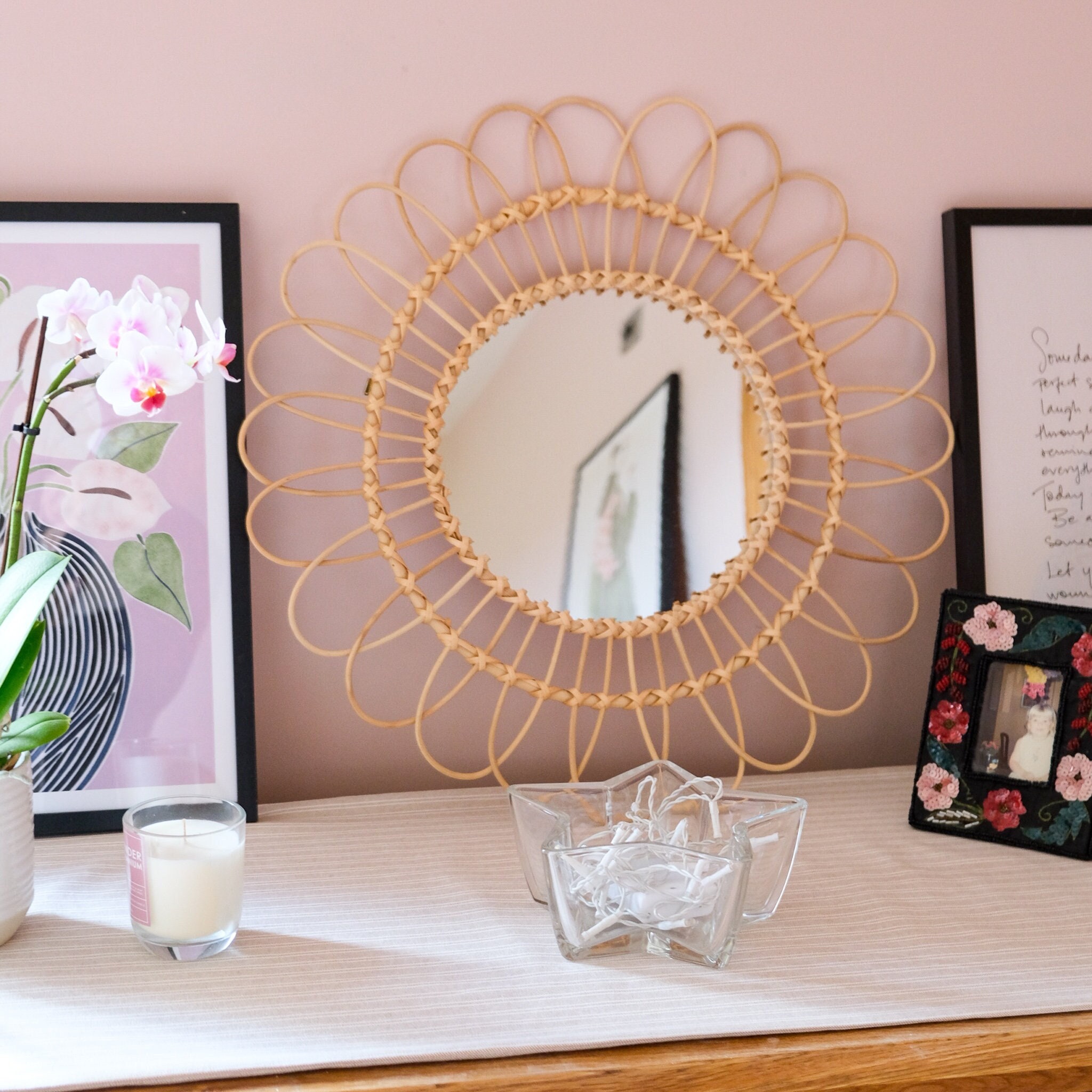 Sale Mid-Century GOLD SYROCO Round Oval Mirror Frame Flowers -  Portugal