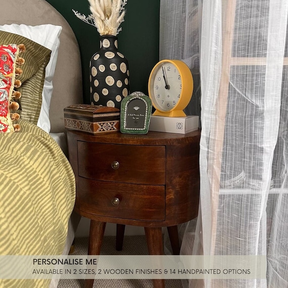 Oval outlet bedside cabinets