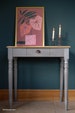Small Writing Desk Handpainted in Grey with Single Drawer in Solid Wood | Hand Painted Option Available