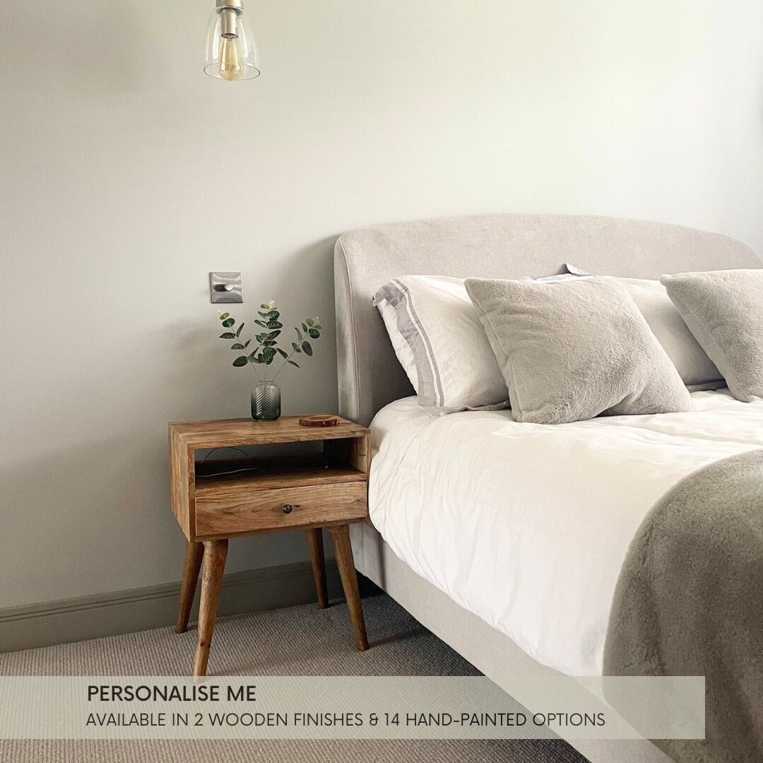Handcrafted Mango Wood Bedside Table | Scandinavian Nightstand With ...