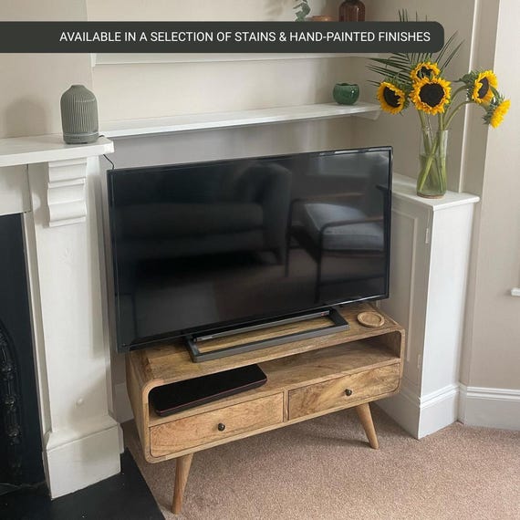 Mueble de televisión de madera maciza retro americano