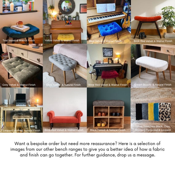 Turquoise 2024 velvet bench
