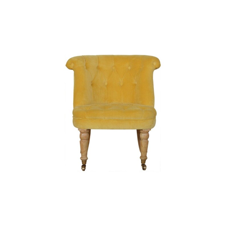 Mustard Velvet Accent Chair Vintage Occasional Chair Padded Etsy