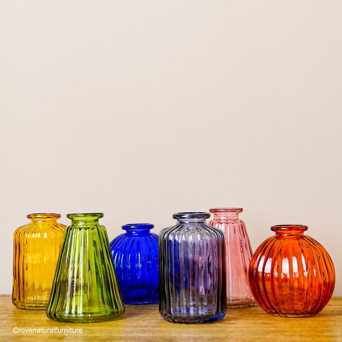 Small Glass Bud Vases Assorted Set of 3 Amber Etsy UK