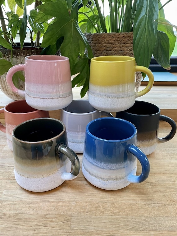 Over and Back 5-Piece Color-Glazed Stackable Mug Set with Rack