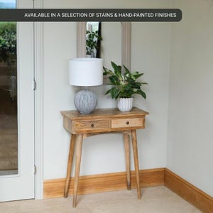 Solid Wood Console Table with Storage Natural Scandinavian Style Small Entryway Table