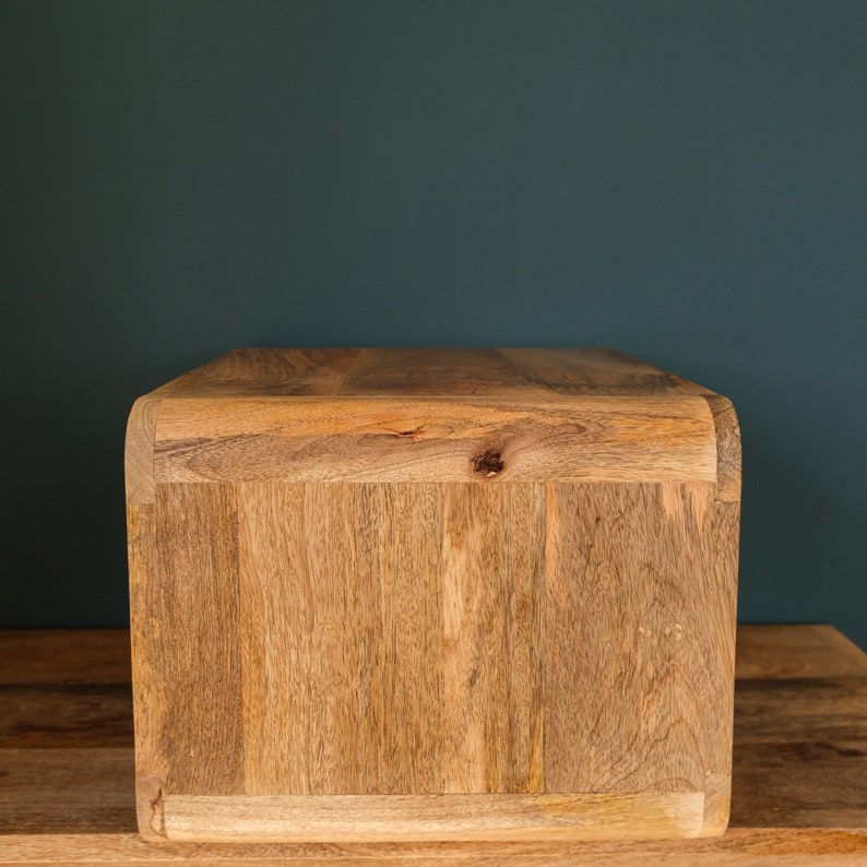 Mango Wood Floating Nightstand | Mid Century Modern Bedside Table Bild 8