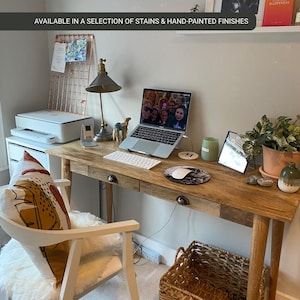 Wooden Desk with Drawers - Handmade Scandinavian Style Writing Desk for Home Office