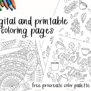 3 Malvorlagen zum Ausdrucken oder Digital Procreate Malvorlagen | Kostenlose Procreate Farbpalette | Hergestellt von Corrie Lynn