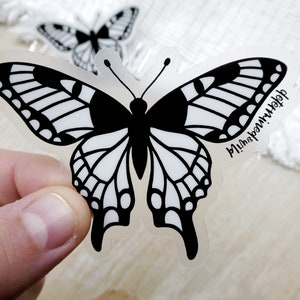 Swallowtail Positive Affirmation Butterfly for Mental Health 'Determined & Wild' 3 « Autocollant en vinyle imperméable à l’eau, Journal, Ordinateur portable