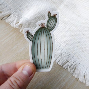 Watercolor Cactus 3 "Vinyl Sticker para los amantes de las plantas - Impermeable para computadoras portátiles, botellas de agua, teléfonos