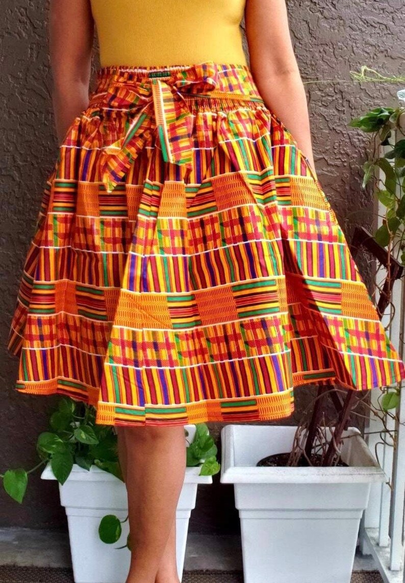 African Kente Skirt With Scarf African Skirts African Dresses Etsy