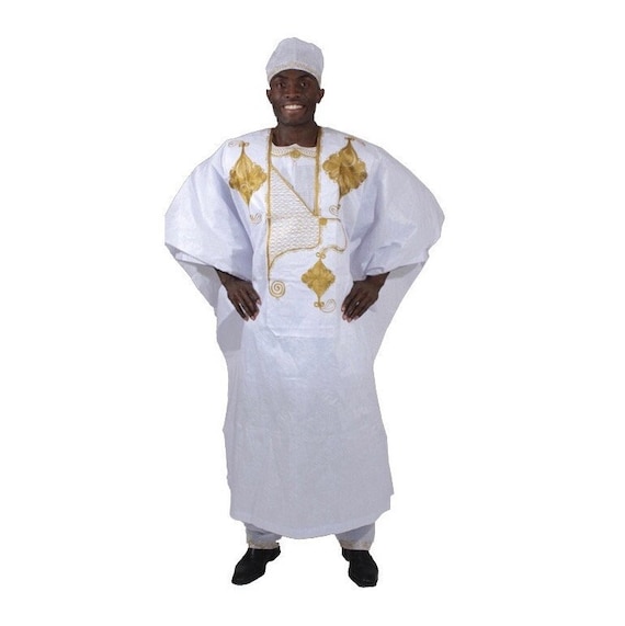 African Grand Boubou With Kufi Hat One Size African Mens Pant - Etsy