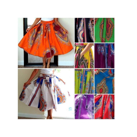 African Dashiki Skirt With Head Scarf Free/plus Size African - Etsy