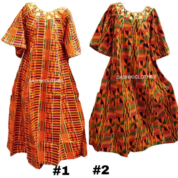 African Kente Dress With Head Scarf Regular \u0026 Plus Size 100% | Etsy