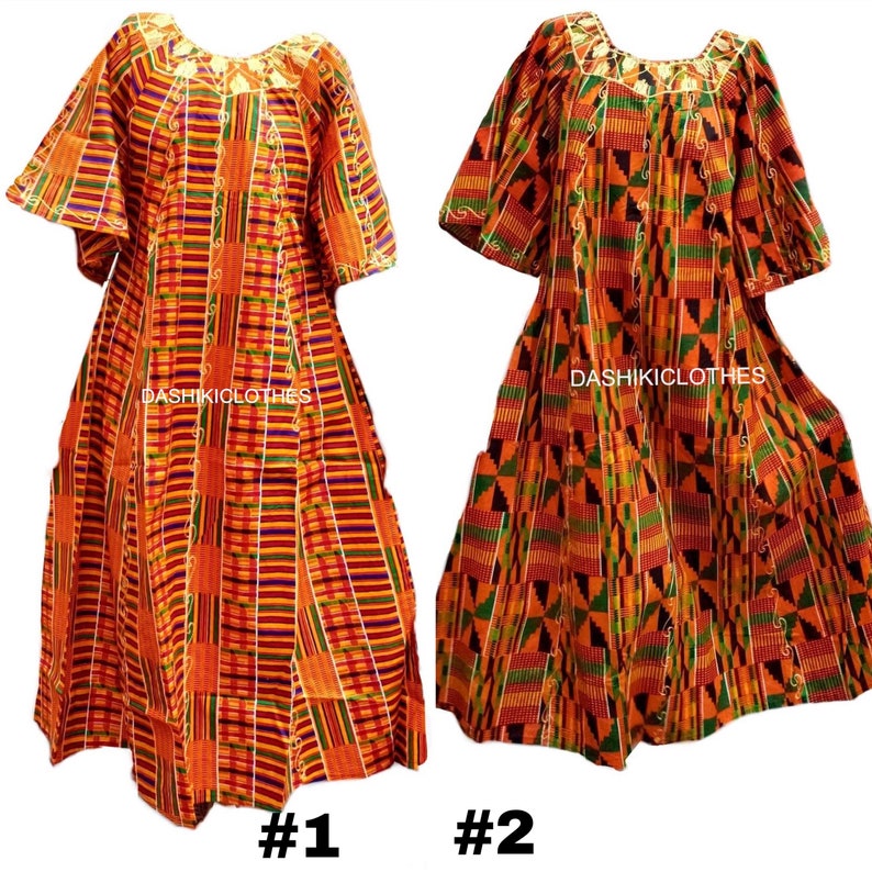 African Kente Dress With Head Scarf Regular & Plus Size 100% Cotton African Kaftan Long Dress Dashiki Kente Scarf Women's Dresses Africa 