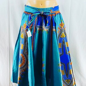 African Dashiki Skirt With Head Scarf Free/plus Size African Skirt ...