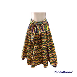 African Skirt With Matching Scarf Kente Print African Kente Print Skirt ...