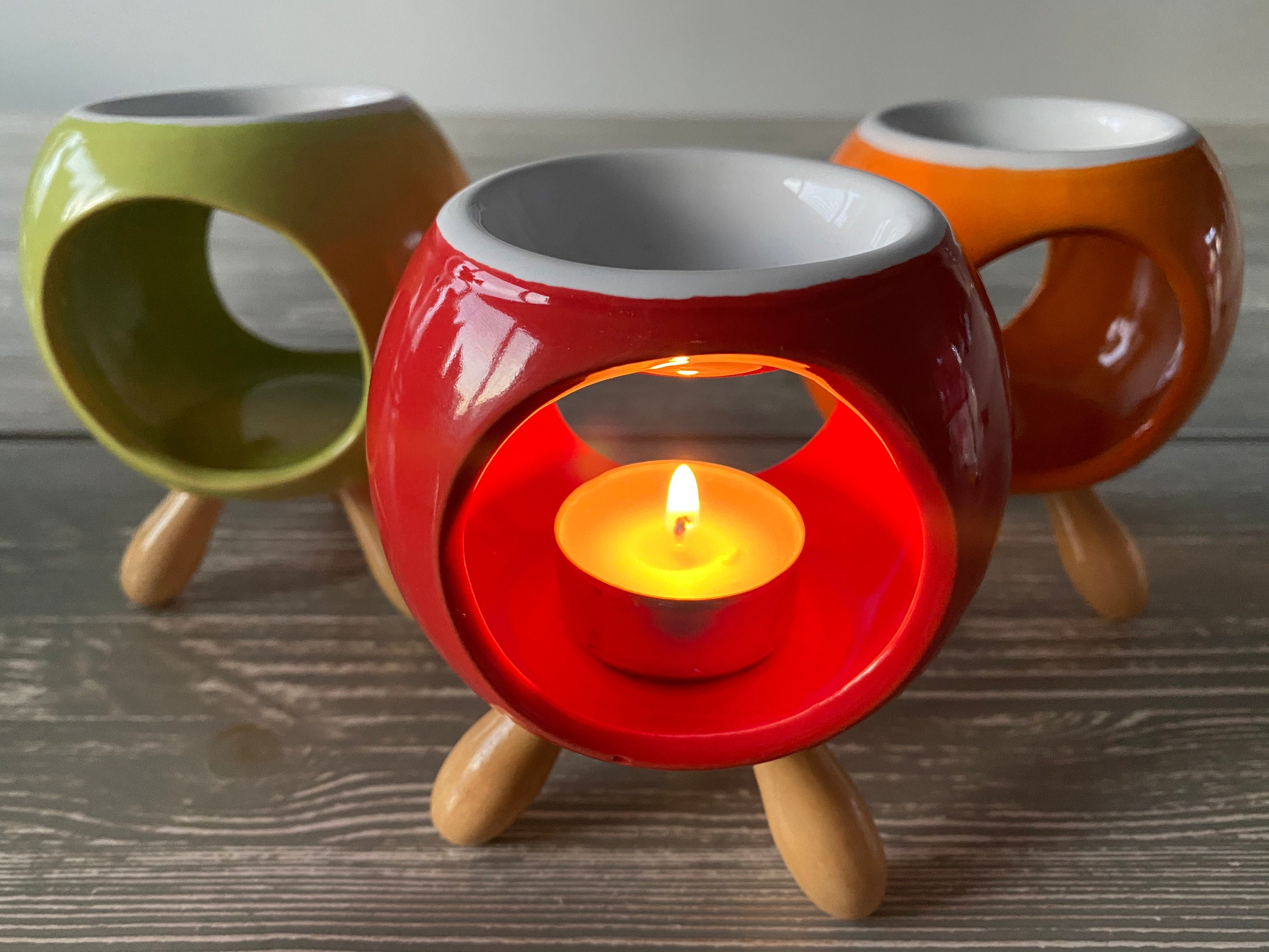 Wax Melt Burner / Oil Burner Green Orange or Red Home Etsy