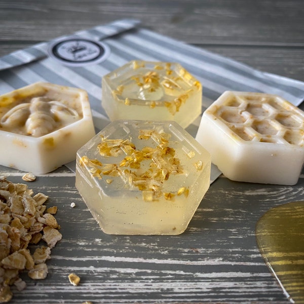 Honey & Oatmeal Handmade Soap Set of 4. Homemade and Handpoured in Suffolk. Natural Soap, stocking filler, christmas gift,