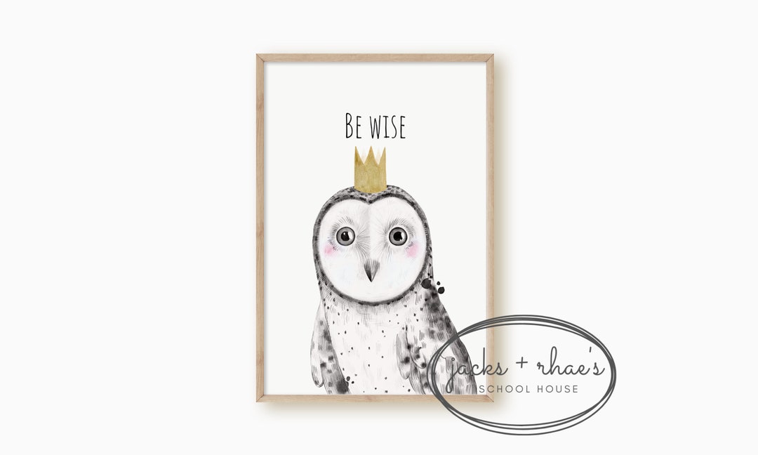Be Wise Owl Nursery Art Print Printable Nursery Wall Art Decor INSTANT ...