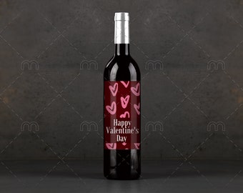 Valentine's Day Wine Label, Print at Home - Printable, INSTANT Digital Download, Last Minute Gift, Happy Valentine's Day, Wine gift