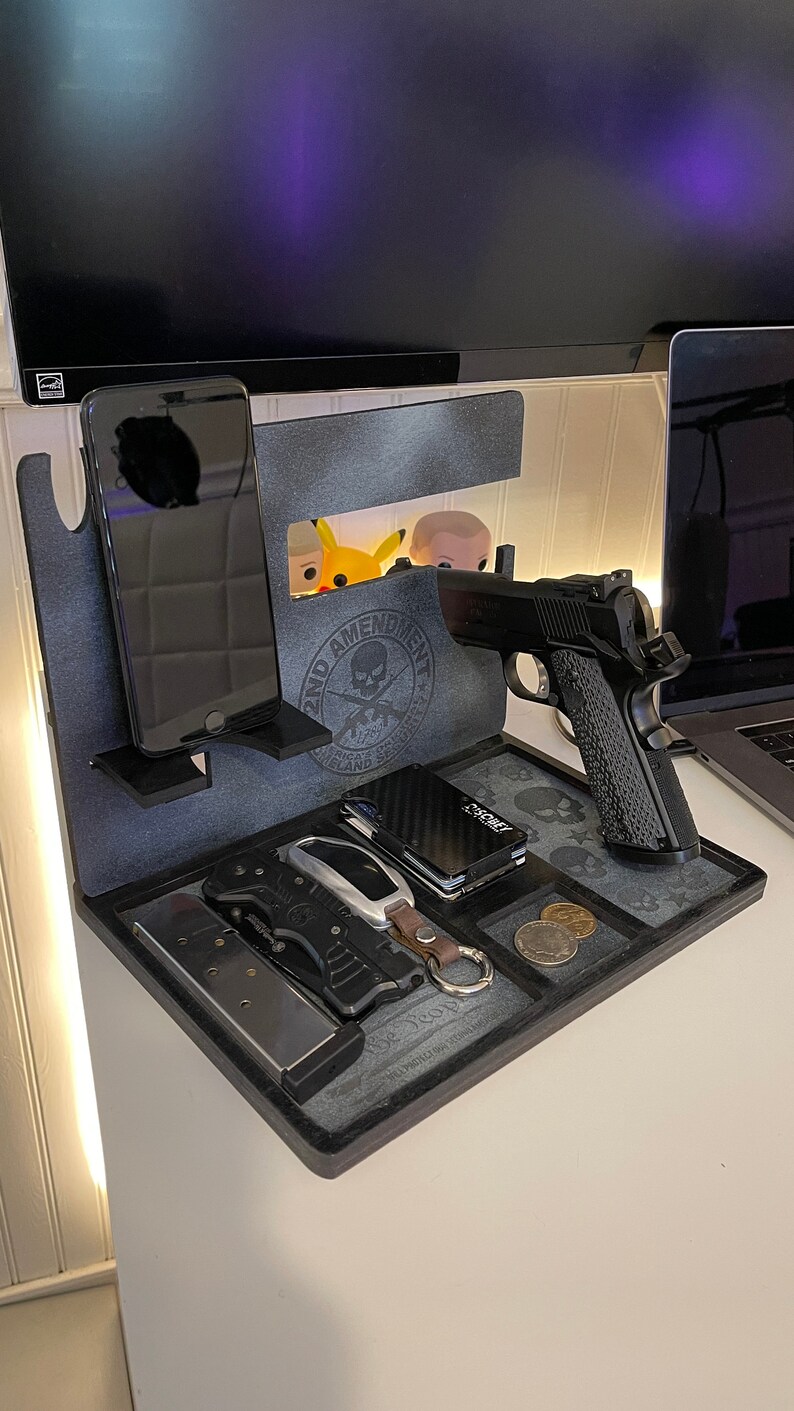 Desk Dock Station With Gun Holder EDC Location Station Dump Etsy