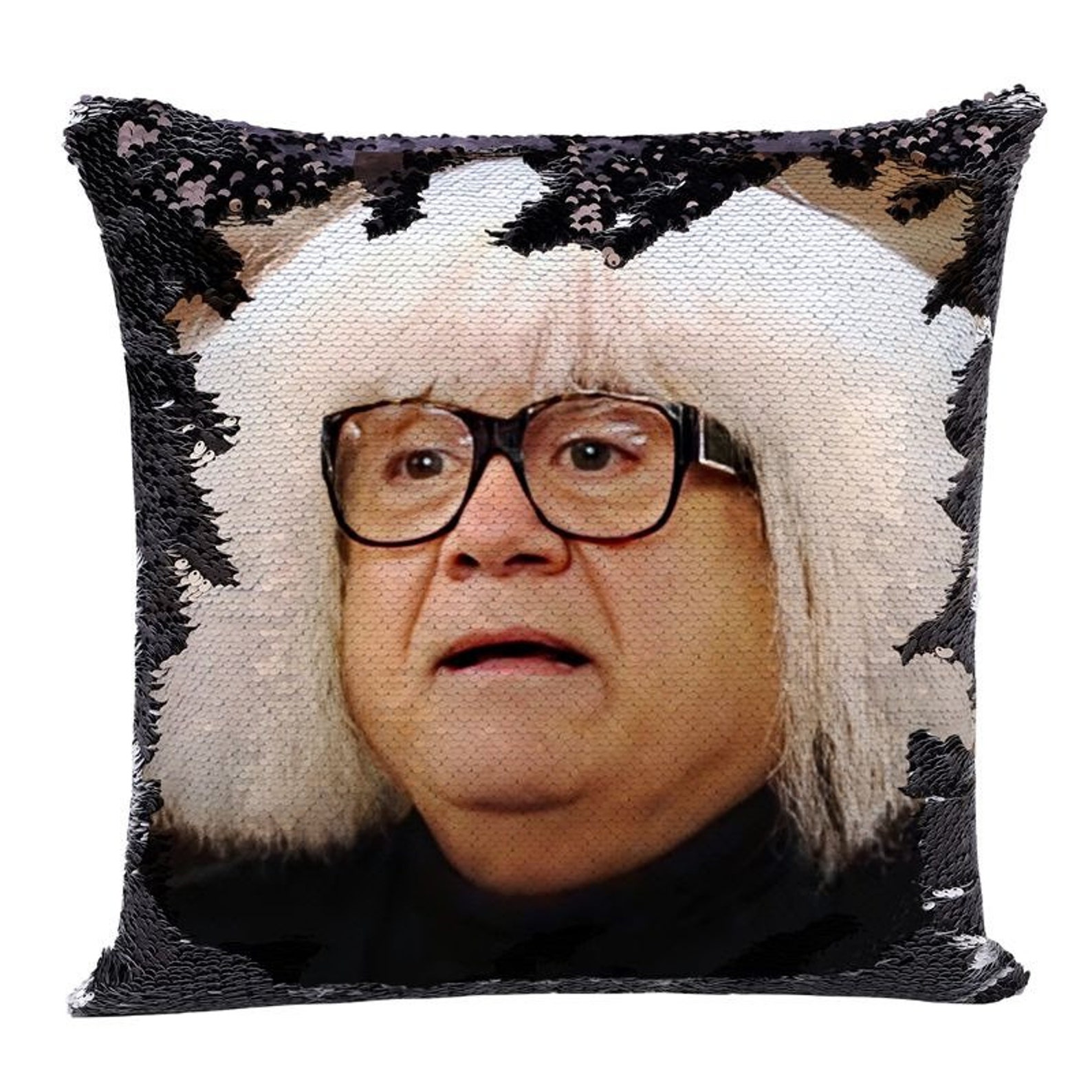 Danny Devito Pillow Sequin Pillowcase Danny Devito Sequin Etsy