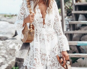 long sleeve beach cover up