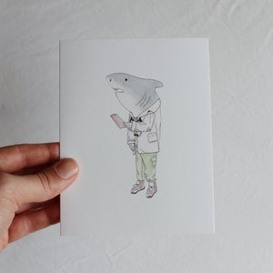 doctor shark card, shark card, health professional card, shark doctor, funny health professional card