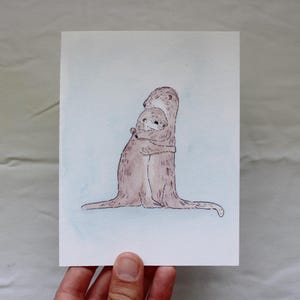 carte loutre, carte meilleur ami, jolie carte loutre, loutres étreintes, jolie carte meilleur ami
