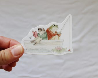 Sticker en vinyle Grenouille et crapaud : Sticker aquarelle pour ordinateur portable