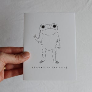 congratulations frog card, congrats card, frog card, awkward frog card, congrats frog card