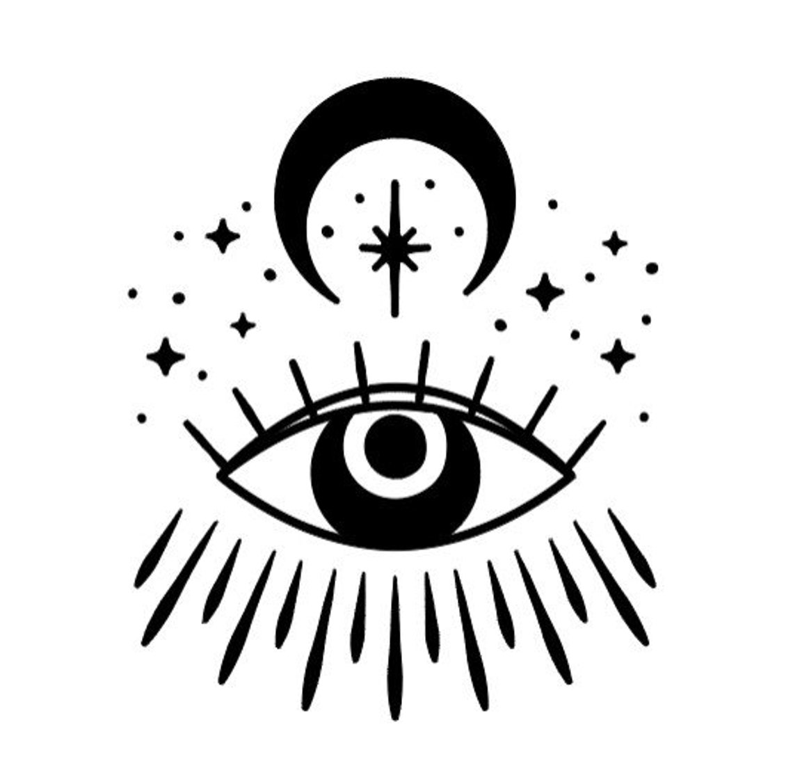 Metaphysical Universe Moon Evil Eye Stars Car Decal Etsy UK