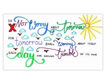 Do Not Worry: Calligraphy Print